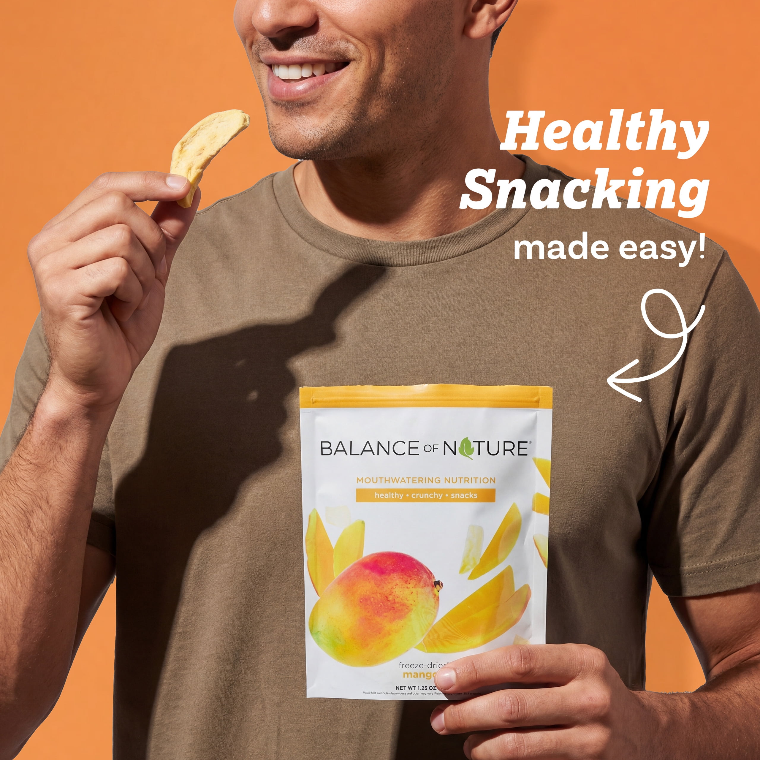 Balance of Nature Freeze-Dried Mangos (5 Pack) – 100% Real Fruit, Crunchy Mango Slices, Healthy Snack, Mouthwatering Nutrition, Gluten-Free, Vegan, No Sugar Added, Five 1.6 oz Bags