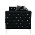thumbnail image 5 of 2 Pieces Modern Velvet Sofa Set, Jeweled Button Tufted Modular Sectional Couch with Pillows Removable Cushions Metal Legs for Living Room Office, 5 of 19