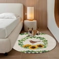 thumbnail image 2 of Spring Eucalyptus Sunflower Round Area Rug 3Ft Washable Small Circle Rugs for Kitchen Entryway, Farmhouse Birds Rustic Burlap Non-Slip Carpet Floor Mats Indoor Outdoor Carpet Runner Home Decor, 2 of 8