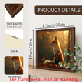 thumbnail image 3 of A 12*12-inch wooden framed painting - a solitary fox. It can be used as a home decoration item or as a wonderful gift., 3 of 7