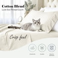 thumbnail image 6 of Superior Cotton Blend 600 Thread Count Dash Stitch Hem Sheet Set, Twin XL, Ivory, 6 of 8