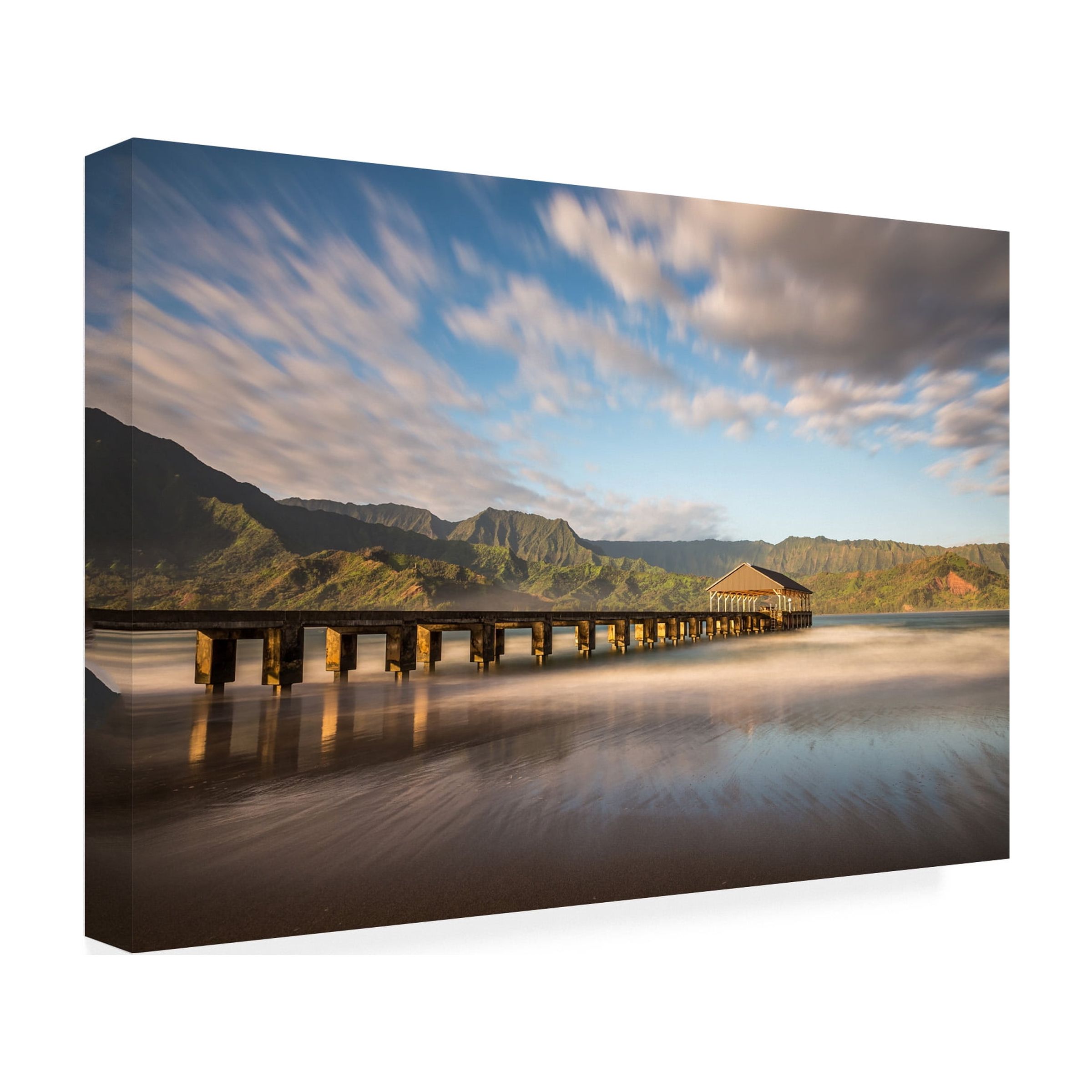 Trademark Fine Art Pierre Leclerc Hanalei Bay Pier Canvas Wall Art - 16x24