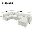 thumbnail image 2 of Harper & Bright Designs Modern Modular U-Shaped Sectional Sofa with Ottoman, Chenille 5 Seat Sectional Cloud Couch Free Combination for Living Room, Beige, 2 of 16