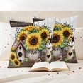 thumbnail image 3 of Yellow Sunflowers Outdoor Waterproof Pillow Covers, Western Star Farmhouse White Wooden Decorative Square Throw Pillowcase Sofa Cushion Sham for Patio/Couch/Chair, 20"x20" 2 Pack, 3 of 8