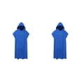 thumbnail image 4 of Albornoz Qarigey de poliéster a prueba de viento de secado rápido microfibra hombres mujeres con capucha Color sólido playa traje de baño Azul oscuro 2piezas, 4 of 6