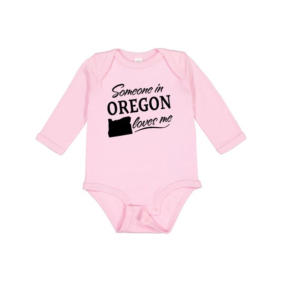 Inktastic Someone in Oregon Loves Me Boys or Girls Long Sleeve Baby Bodysuit
