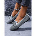 thumbnail image 4 of Women’s Bow Knot Geometric Slip-On Flats, Pointed Toe Lightweight Loafers, Comfortable Casual Shoes for Daily Walking, Work, Office & Travel, Easy On Off Design, 4 of 10