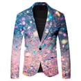 thumbnail image 3 of oqasdz Suit Jacket for Men Sequin Print Jacket Glitter Embroidered Tuxedo for Groom Dinner Stretch Slim Fit Dress Coat Party Business Formal, 3 of 4