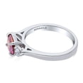 thumbnail image 3 of BERRICLE Sterling Silver 3-Stone Rings Red Oval Cut Cubic Zirconia CZ East-West Promise Ring for Women, Rhodium Plated 1.2 Carat Size 4, 3 of 8