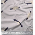 thumbnail image 3 of Soimoi Gray Cotton Jersey Fabric Flying Stork Bird Decor Fabric Printed Yard 58 Inch Wide, 3 of 3