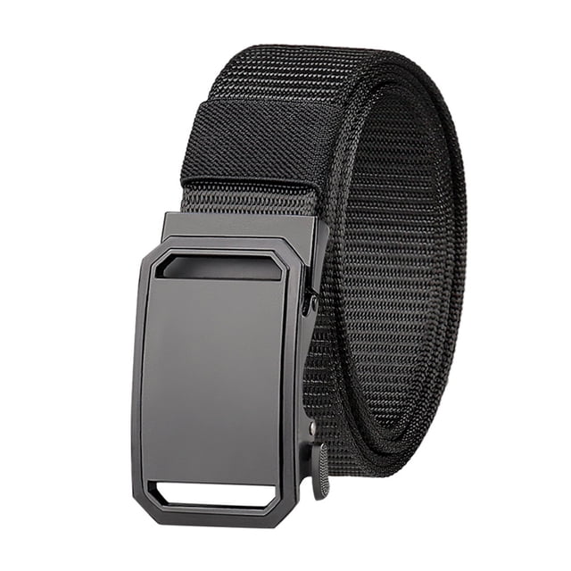 CSChome Cargo Belt Men Outdoor Cargo Waist Belt Automatic Buckle One Button Adjustable Length Nylon Long