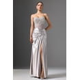 thumbnail image 1 of Vestido Denny Maxi sin tirantes con lentejuelas y abertura alta para mujer, 1 of 6