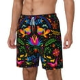 thumbnail image 2 of Balery Mexican Flower Traditional1 Mens Swim Trunks Swim Shorts for Men Quick Dry Inseam Beach Shorts with Compression Liner Pocket-X-Large, 2 of 9