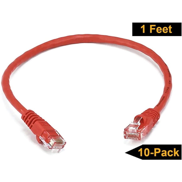 iMBAPrice IMBA-CAT5-25RD-10PK Cat5e Network Ethernet Patch Cable (10 Pack), 25-Feet, Red