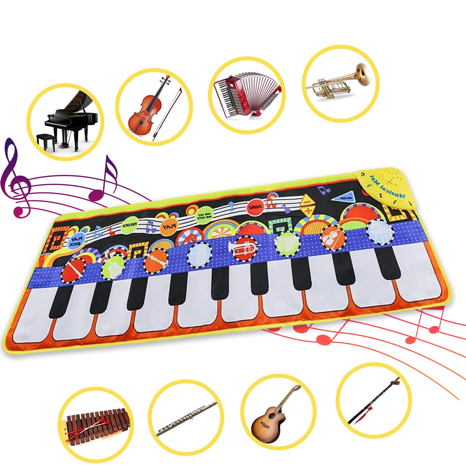RenFox Piano Mat 5 Modes Musical Dance Mat Tough Play Keyboard Mat for Kids 