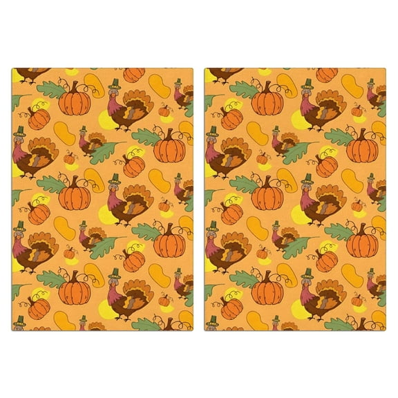 2 Pcs Funny Kitchen Towels,Happy Thanksgiving Turkey Fall Leaves Pumpkin Microfiber Dish Towels,Kitchen Tea Towels,Kitchen Towel Set (18" X 26")