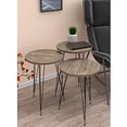 thumbnail image 2 of Set of 3 Nesting End Tables - PAK Home Round Stacking Coffee Side Tables for Small Spaces, Nightstand Bedside Table with Metal Legs for Bedroom, Living Room, Home Office, Sturdy&Easy Assembly, Grey, 2 of 5