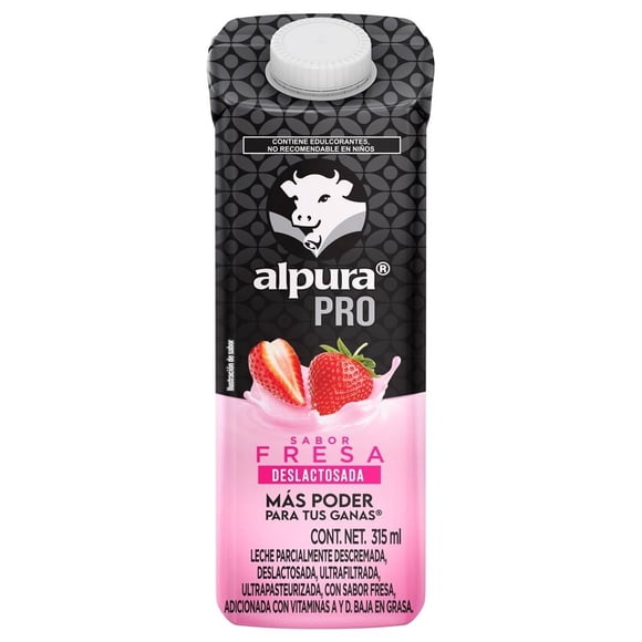 Leche Alpura Pro deslactosada sabor fresa de 315 ml