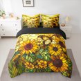 thumbnail image 2 of Homewish Yellow Rustic Sunflower 7 Pieces Bedding Comforter Set,Country Floral Plant Full Bedding Set,Yellow Green Fitted Sheet Flat Sheet For Girl,Luxury Bedroom Decor Reversible, 2 of 8