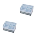 thumbnail image 2 of relayinert Makeup Organizer Open Wide Application Fluent Line Sundries Makeup Products Storage Box Desktop Blue 2Set, 2 of 6