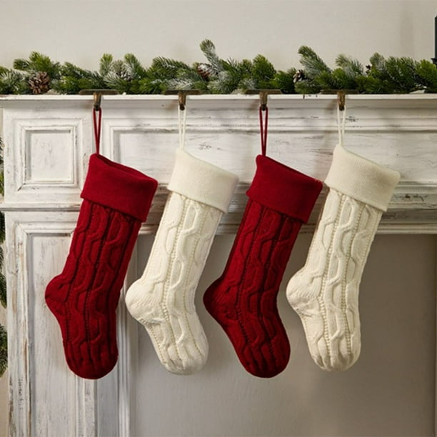 Candy Bag Double-sided Twists 8-character Narrow Version Gift Bag Pendant Christmas Stocking, Knitted Wool, Foldable Candy Bag, Portable Gift Bag, for Bedroom, Unique Foldable Design, High-Quality