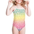 thumbnail image 2 of FOR U DESIGNS Colorful Leopard Print Girls Swimwear Size 5-6T Novelty One Piece Bathing Suit Fashion Halter Neck Swimsuit Summer Beachwear, 2 of 6