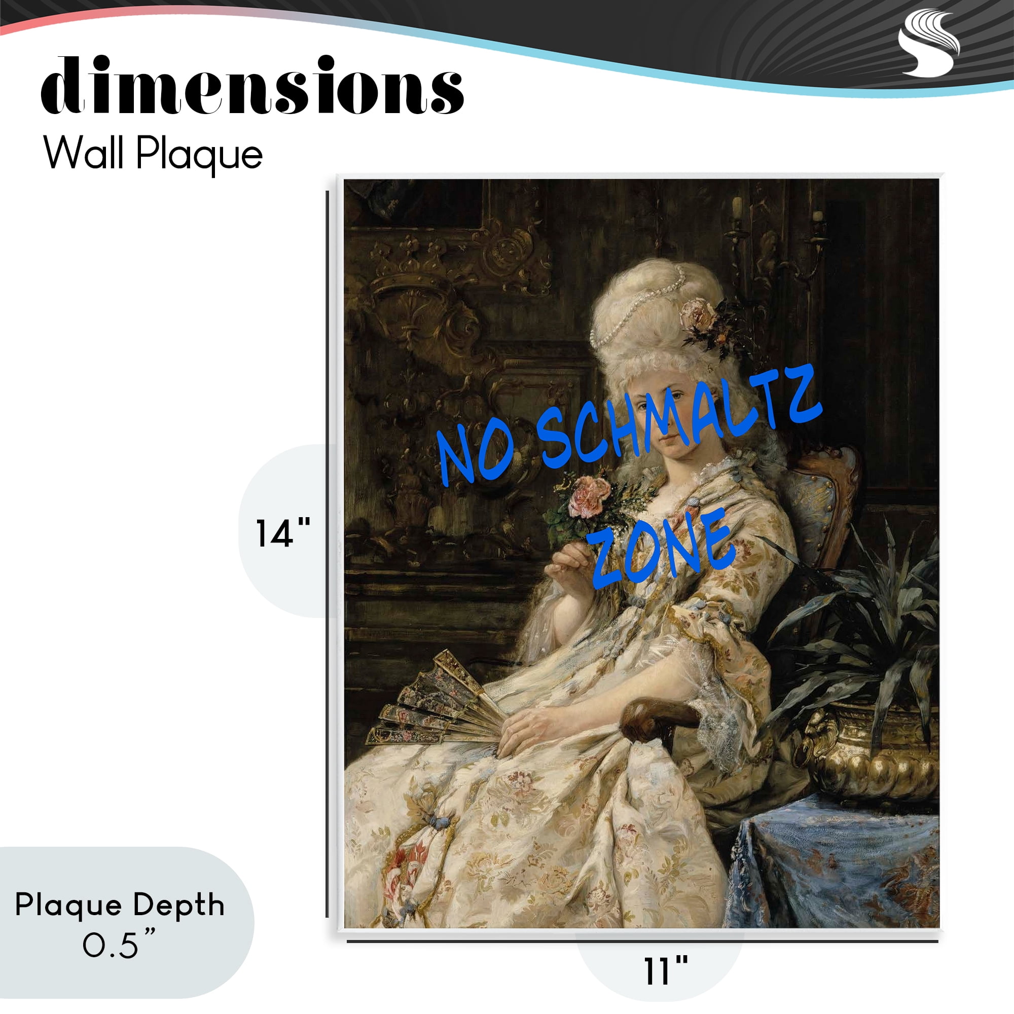 Stupell Industries Iconic No Schmaltz Zone Wall Plaque Art, design by Grotto Studios