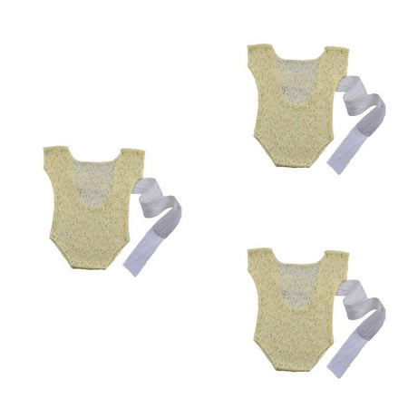 

3pcs Newborn Photography Props Baby Lace Romper Studio Photography Accessories Back Tie Girls Outfit