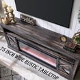 thumbnail image 6 of OKD Farmhouse Fireplace TV Stand for 85" TV, Highboy Entertainment Center w/42" Electric Fireplace & LED Light, Media Console w/Sliding Barn Door for Living Room, Dark Rustic Oak, 6 of 7