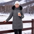 thumbnail image 5 of Womens Puffer Jacket Windproof Winter Down Coat Waterproof Winter Parka Jacket, Darkgray M, 5 of 8