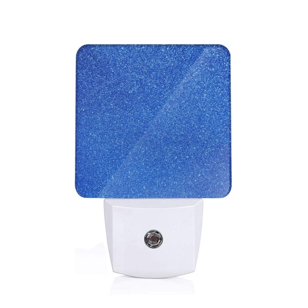 Balery Blue Glitter Luz Nocturna LED con Sensor Automático, Enchufe con Sensor Crepuscular, Luz Suave de 0.5W para Dormitorio, Pasillo, Baño-EU