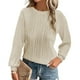 thumbnail image 1 of Ailaofu Womens Tops Trendy Dressy Casual Long Sleeve Crewneck Basic T Shirts Solid Loose Textured Blouses Outfits, 1 of 4