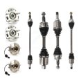 thumbnail image 1 of Kugel Front Rear CV Axle Drive Shaft and Complete Wheel Hub Bearing Assembly Kit (8Pc) for Car Chevrolet Equinox GMC Terrain Primary Design - Left Right Side (Driver Passenger) KN7-100493, 1 of 11