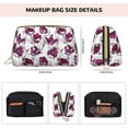 thumbnail image 2 of Tulips Flowers White Leaves Makeup Bag, Large Capacity Travel Cosmetic Bag for Women Girls- Travel Toiletry Bag Leather Portable Waterproof Makeup Case Organizer with Handle, 2 of 4