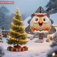 thumbnail image 2 of Metal Hanging Christmas Tree-Shaped Wind Decorations - Festive Garden Spinners with Cheerful Bird Design & Snowflake Accents, 2 of 7
