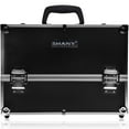 thumbnail image 2 of SHANY Essential Pro Makeup Train Case Cosmetic Box Portable Makeup Case Cosmetics Beauty Organizer Jewelry storage with Locks , Multi Compartments Makeup Box and Shoulder Strap - Jet black, 2 of 5