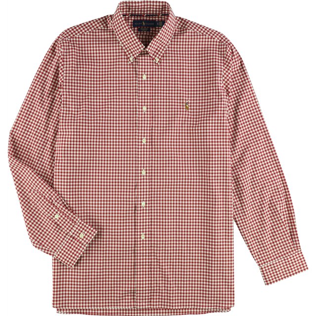 Ralph Lauren Camisa con botones de ajuste estándar para hombre, rojo, extragrande