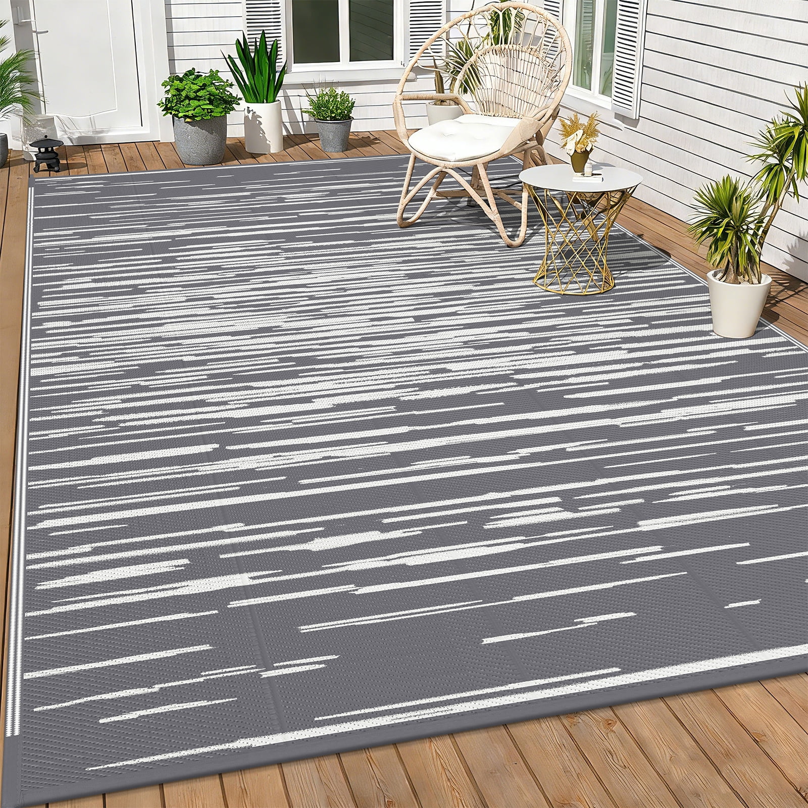 Ileading Outdoor Rugs 9'x12' for Patios Clearance Reversible Outdoor Rug, Outdoor Plastic Straw Rug RV Camping Rug Large Outdoor Mat for RV, Patio, Backyard, Deck, Picnic, Beach, Trailer, Camping