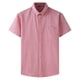 thumbnail image 1 of Mens Manga Corta Botón Abajo Camisas Negocios Turndown Cuello Raya Camisa de Bolsillo, Blusa de Manga Corta, 1 of 2