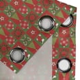 thumbnail image 4 of Ambesonne Christmas Grommet Curtain, Xmas Eve Ornaments, 50" x 120", Olive Green White, 4 of 6