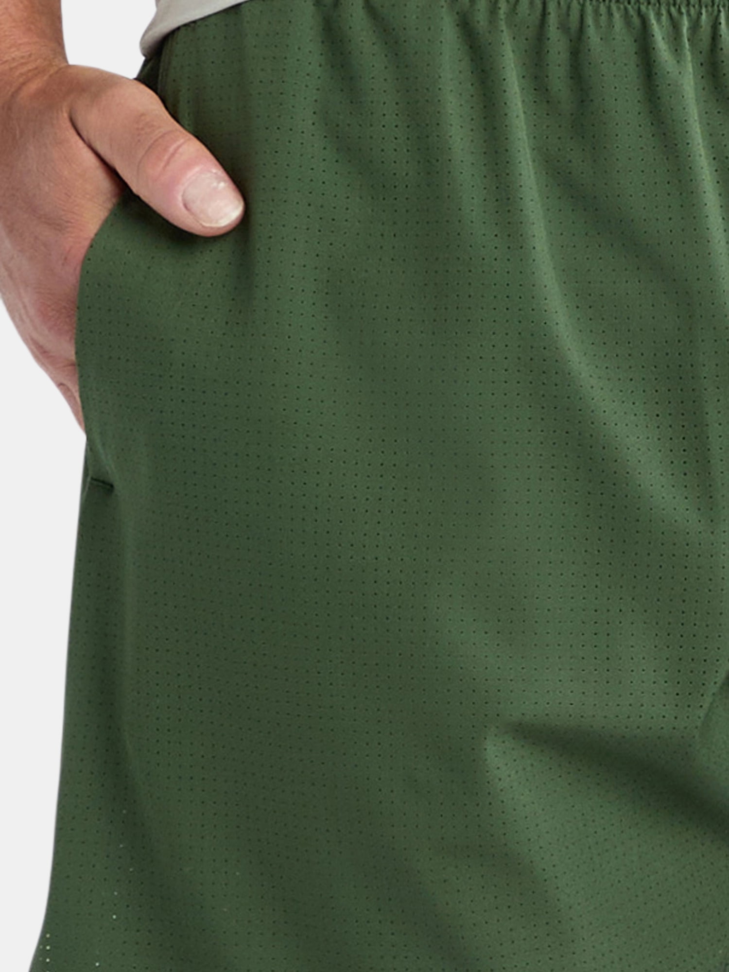 Athletic Works Men's and Big Men's 2 In 1 Perforated Active Shorts, 7" Inseam, Sizes S-3XL