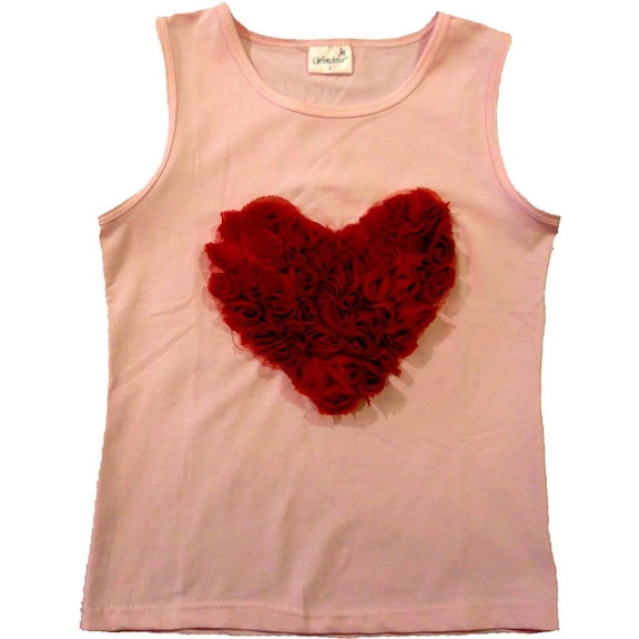 Wenchoice Girl'S Pink Red-Heart Tank Top  S(1T-2T)