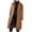 Brown, variant on Women's Long Plush Cardigan, Winter Solid Open Front Coat, Long Sleeve Lapel Warm Outwear, Loose Fit Longline Jacket for Casual Daily Wear and Cold Weather - Black