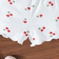 thumbnail image 5 of TOWED22 Toddler Girl Clothes Summer Outfit Set Ruffle Sleeve Top and Shorts Soft Stretchy 2 Piece 12M-4T(White,2-3 Y), 5 of 6