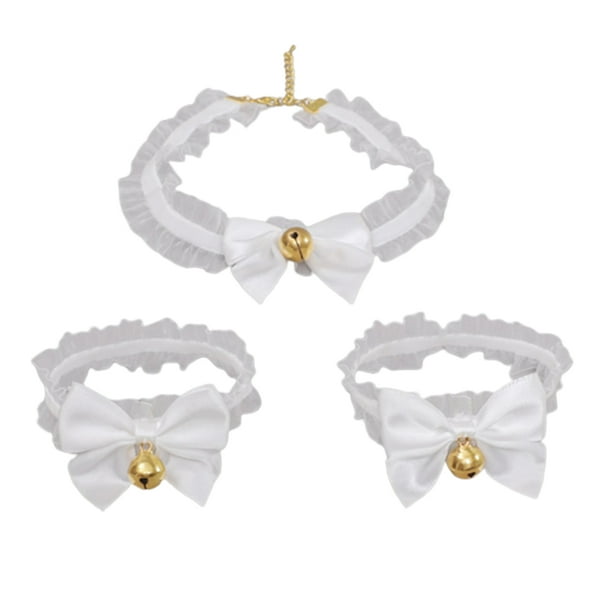 Gargantilla de encaje con campana, dulce y linda gargantilla, collares, pulsera con correa de muñeca para mujer, sexy