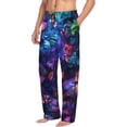 thumbnail image 6 of Logiee Magic Colorful Forest Leaves Print Pajama Pants for Men,Men’s Pajama Bottoms,Mens PJ Pants with Pockets & Button Fly-Medium, 6 of 6