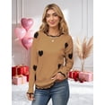 thumbnail image 4 of Fall Sweaters for Women 2026 Scalloped Crewneck Pullover Sweaters Lightweight Heart Knit Sweater Tops Shermie, 4 of 9