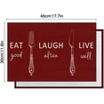 thumbnail image 3 of Funny Placemats Set of 4,Black Holiday Place Mats Decorations Washable Table Mats 12 x 18 Inch (Eat Good Laugh Often Live Well), 3 of 5