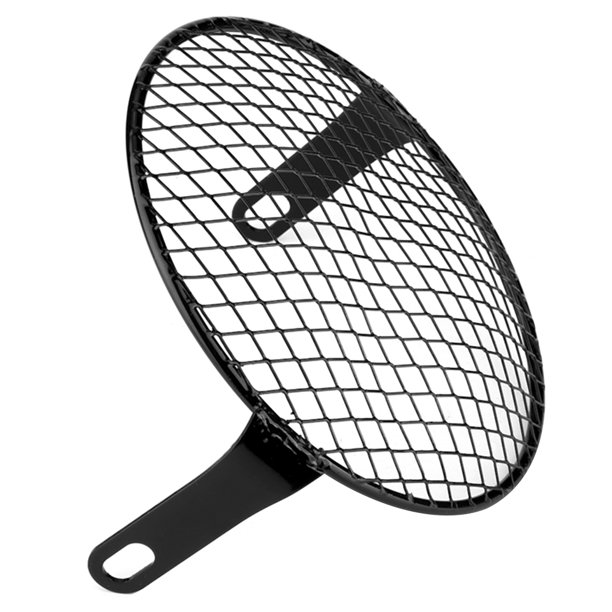 Ccdes 5.75in Retro Motorcycle Grid Black Headlight Cover Grill Side