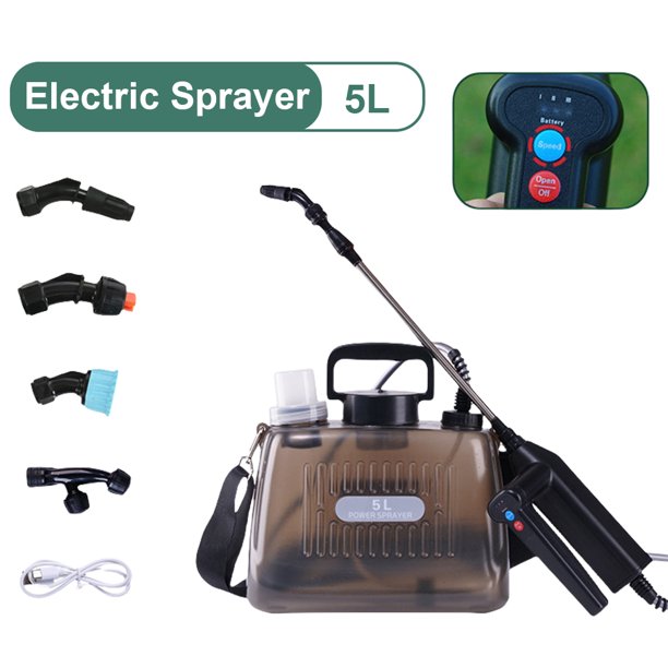 Potencia Batería Pulverizador Eléctrico Con 4 Boquillas Niebla Rociador Jardín (gris 5L) Rojo